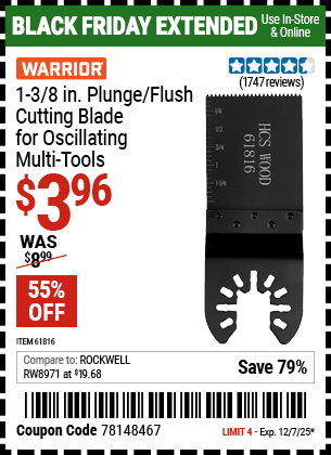 Harbor Freight Coupons, HF Coupons, 20% off - 1-3/8