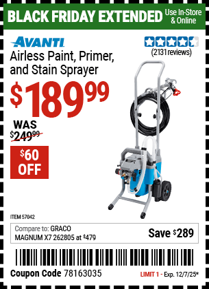 Harbor Freight Coupons, HF Coupons, 20% off - Airless Paint, Primer & Stain Sprayer