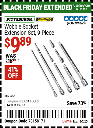 Harbor Freight Coupons, HF Coupons, 20% off - 9 Piece 1/4