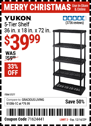 Harbor Freight Coupons, HF Coupons, 20% off - 5 Tier Storage Rack