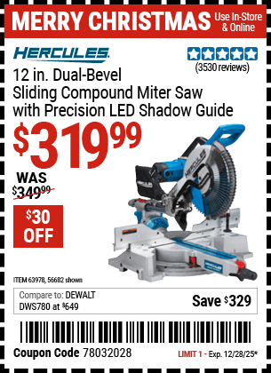 Harbor Freight Coupons, HF Coupons, 20% off - Hercules Professional 12