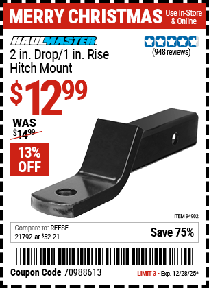 Harbor Freight Coupons, HF Coupons, 20% off - Class Iii Ball Mount Hitch With 2