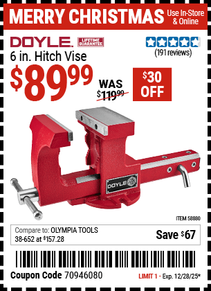 Harbor Freight Coupons, HF Coupons, 20% off - DOYLE 6 in. Hitch Vise 