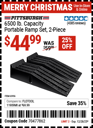 Harbor Freight Coupons, HF Coupons, 20% off - 2 Piece Auto Ramp Sets Polypropylene