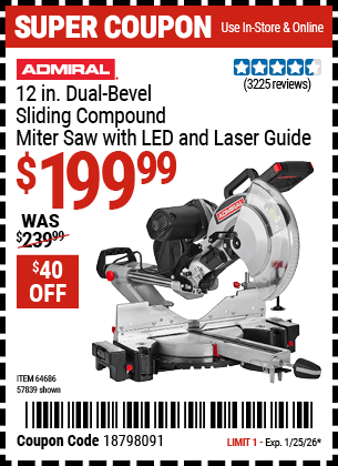Harbor Freight Coupons, HF Coupons, 20% off - Admiral 12