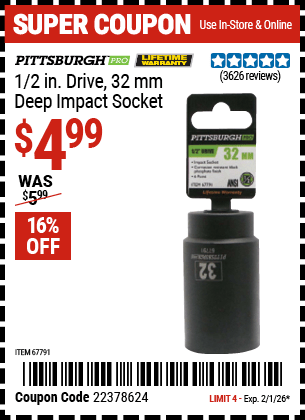 Harbor Freight Coupons, HF Coupons, 20% off - 67791