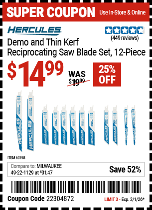 Harbor Freight Coupons, HF Coupons, 20% off - Hercules 6