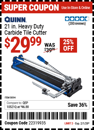 Harbor Freight Coupons, HF Coupons, 20% off - 58594