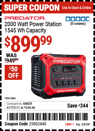 Harbor Freight Coupons, HF Coupons, 20% off - 70084