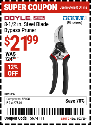 Harbor Freight Coupons, HF Coupons, 20% off - 58730