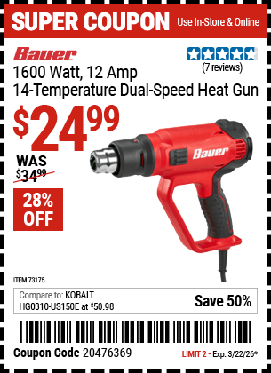 Harbor Freight Coupons, HF Coupons, 20% off - 73175
