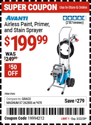 Harbor Freight Coupons, HF Coupons, 20% off - Airless Paint, Primer & Stain Sprayer