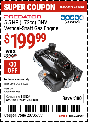 Harbor Freight Coupons, HF Coupons, 20% off - 72851