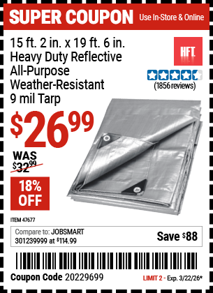 Harbor Freight Coupons, HF Coupons, 20% off - 15 Ft. 2