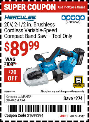 Harbor Freight Coupons, HF Coupons, 20% off - 59796