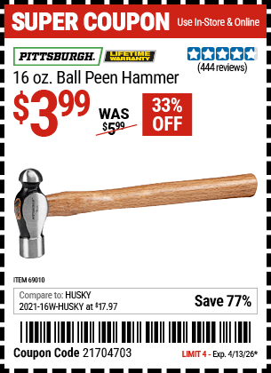 Harbor Freight Coupons, HF Coupons, 20% off - 69010