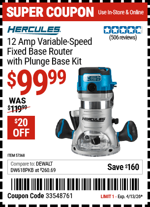 Harbor Freight Coupons, HF Coupons, 20% off - HERCULES 2-1/4 HP for $84.99