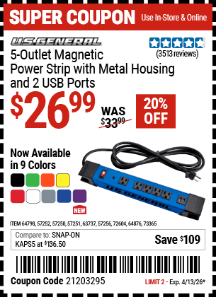 Harbor Freight Coupons, HF Coupons, 20% off - 