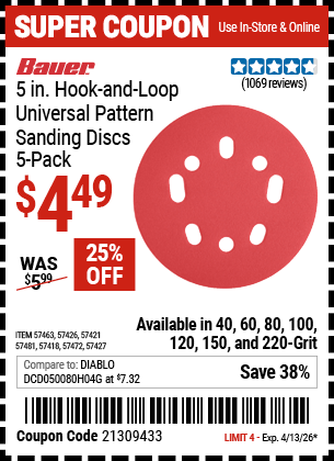 Harbor Freight Coupons, HF Coupons, 20% off - 57463