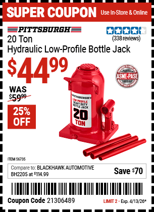 Harbor Freight Coupons, HF Coupons, 20% off - 56735
