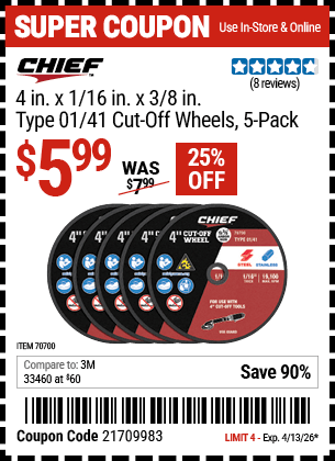 Harbor Freight Coupons, HF Coupons, 20% off - 70700