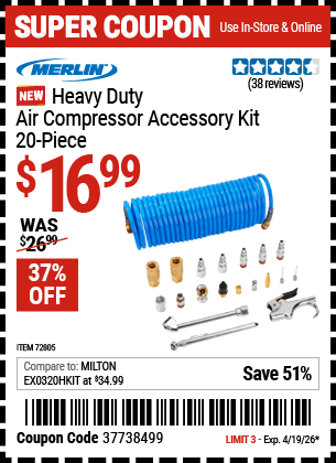 Harbor Freight Coupons, HF Coupons, 20% off - 72805