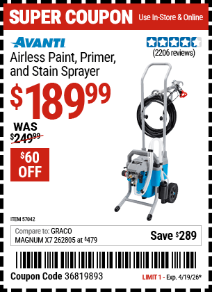 Harbor Freight Coupons, HF Coupons, 20% off - Airless Paint, Primer & Stain Sprayer