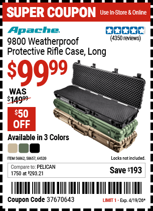 Harbor Freight Coupons, HF Coupons, 20% off - Apache 9800 Weatherproof 13-1/2