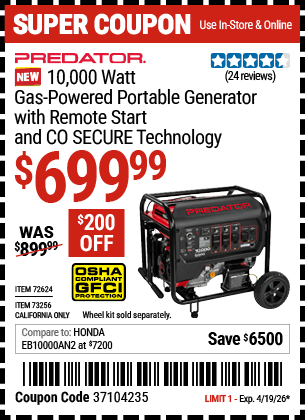 Harbor Freight Coupons, HF Coupons, 20% off - 72624