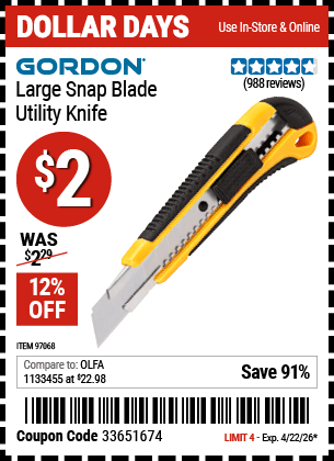 Harbor Freight Coupons, HF Coupons, 20% off - 97068