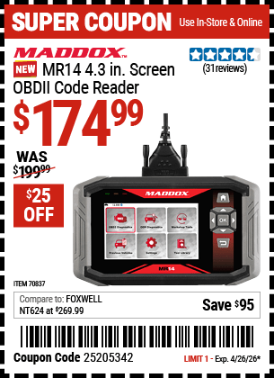 Harbor Freight Coupons, HF Coupons, 20% off - 70837
