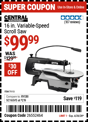 Harbor Freight Coupons, HF Coupons, 20% off - 71113