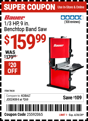 Harbor Freight Coupons, HF Coupons, 20% off - 70630