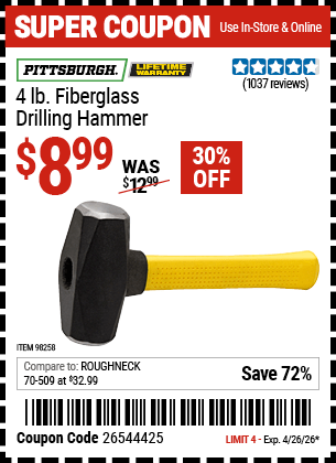 Harbor Freight Coupons, HF Coupons, 20% off - 98258