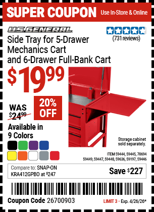 Harbor Freight Coupons, HF Coupons, 20% off - 70694