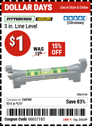 Harbor Freight Coupons, HF Coupons, 20% off - 67765