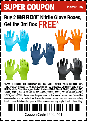 Harbor Freight Coupons, HF Coupons, 20% off - Powder-free Nitrile Gloves Pack Of 100