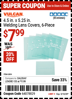 Harbor Freight Coupons, HF Coupons, 20% off - 6 Piece, 4.5