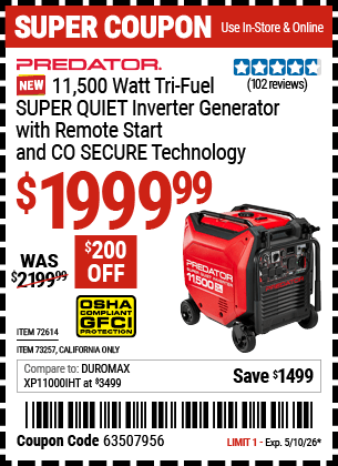 Harbor Freight Coupons, HF Coupons, 20% off - 72614