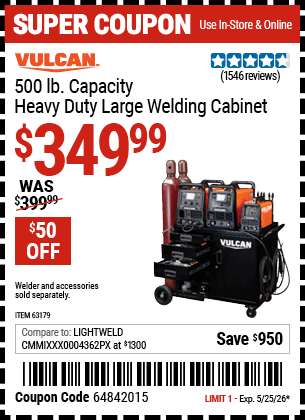 Harbor Freight Coupons, HF Coupons, 20% off - Vulcan Commercial Quality Heavy Duty Welding Cabinet