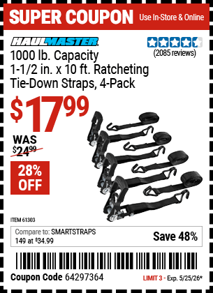 Harbor Freight Coupons, HF Coupons, 20% off - 4 Piece 1-1/2