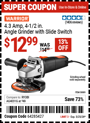 Harbor Freight Coupons, HF Coupons, 20% off - WARRIOR 4.3 Amp 