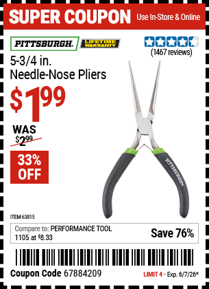 Harbor Freight Coupons, HF Coupons, 20% off - 5-3/4