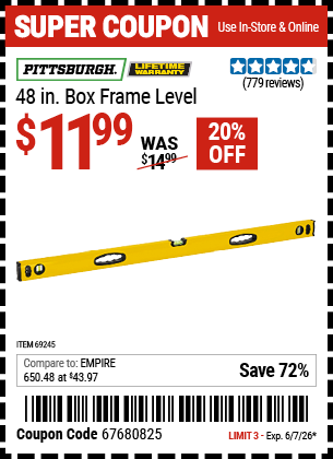 Harbor Freight Coupons, HF Coupons, 20% off - 48