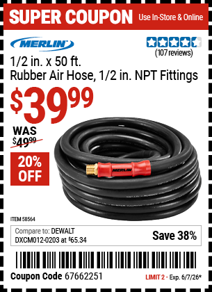 Harbor Freight Coupons, HF Coupons, 20% off - 58564