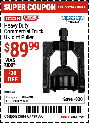 Harbor Freight Coupons, HF Coupons, 20% off - 58800