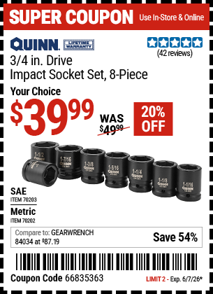 Harbor Freight Coupons, HF Coupons, 20% off - 70202