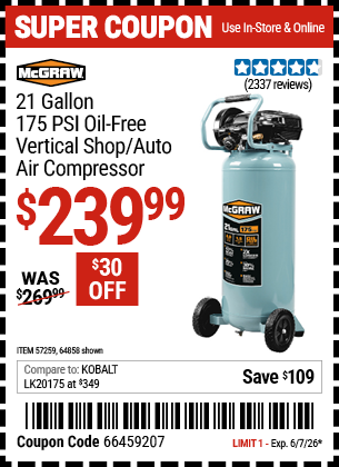 Harbor Freight Coupons, HF Coupons, 20% off - 57259