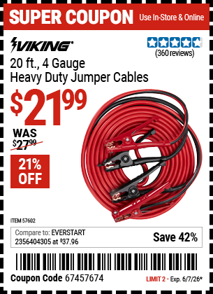 Harbor Freight Coupons, HF Coupons, 20% off - 57602