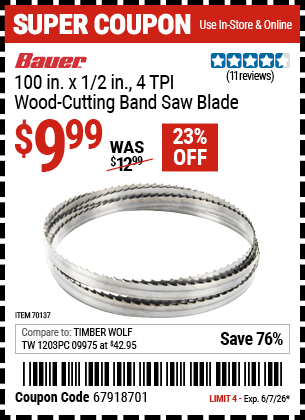 Harbor Freight Coupons, HF Coupons, 20% off - 70137